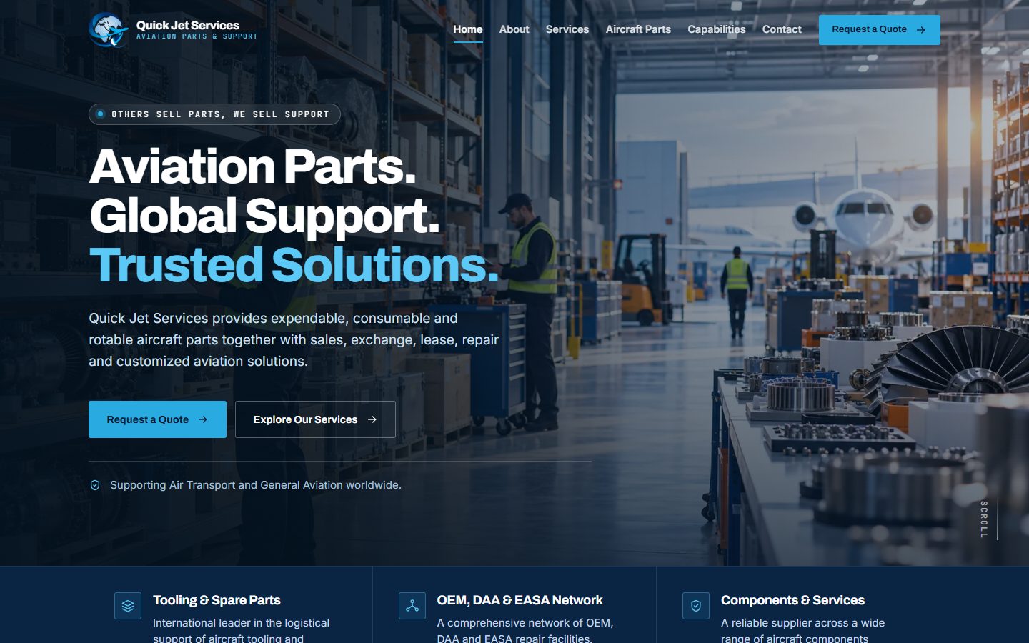 Quickjet Services website