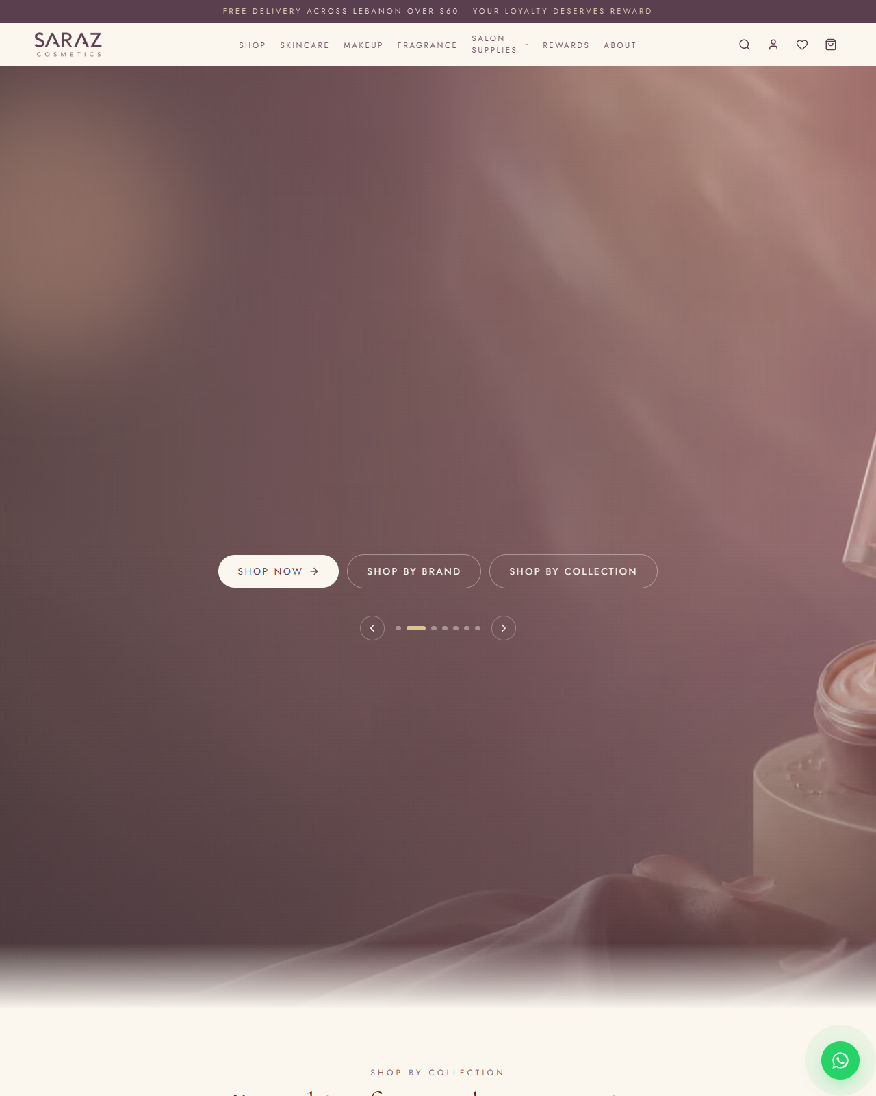 Saraz Cosmetics website